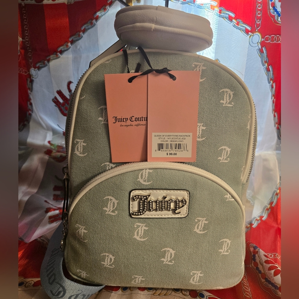 Juicy Couture Gray and White Backpack